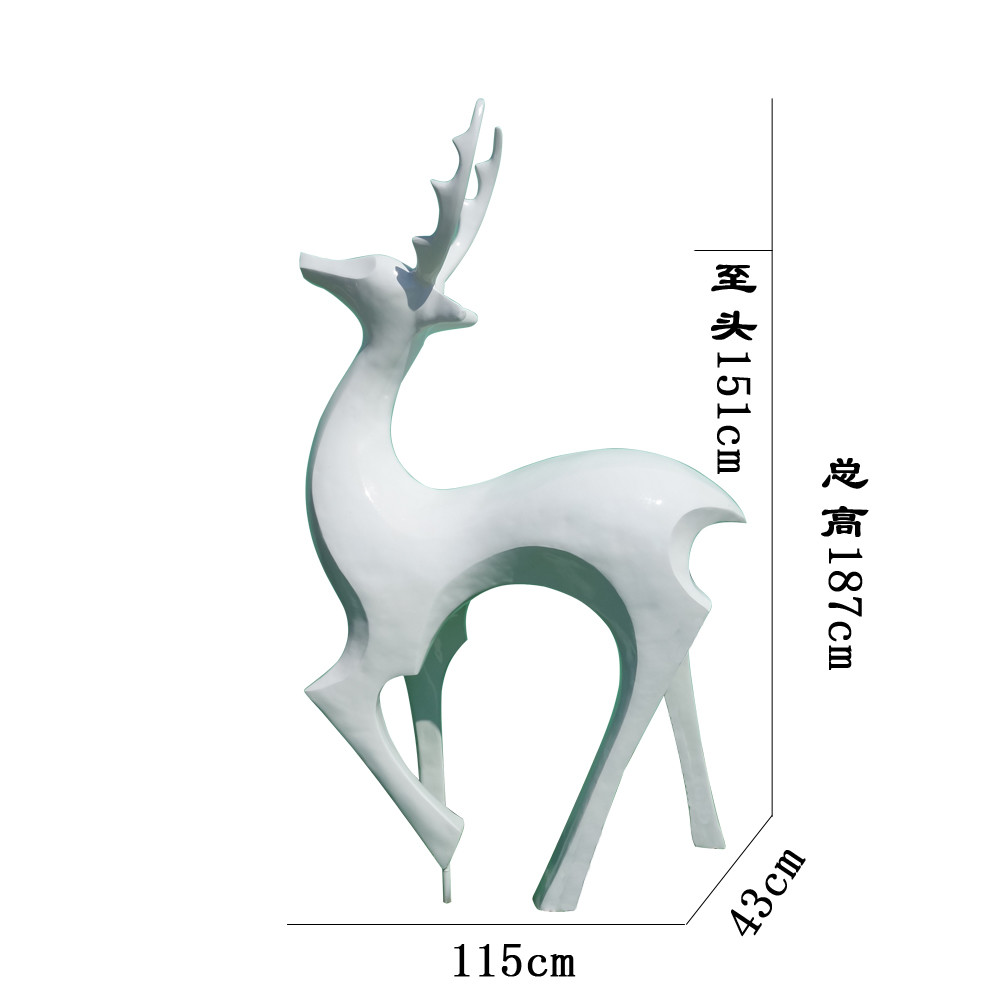 厂家直销 玻璃钢鹿雕塑 抽象鹿雕塑 几何切面鹿雕塑价格 永景园林雕塑
