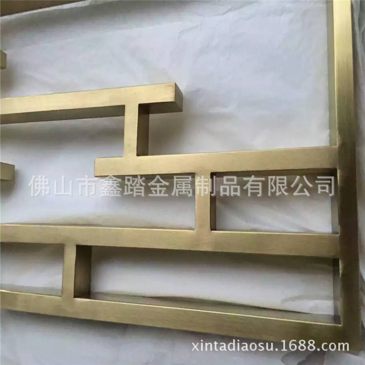 天津酒店装饰仿铜不锈钢花格厂家示例图4
