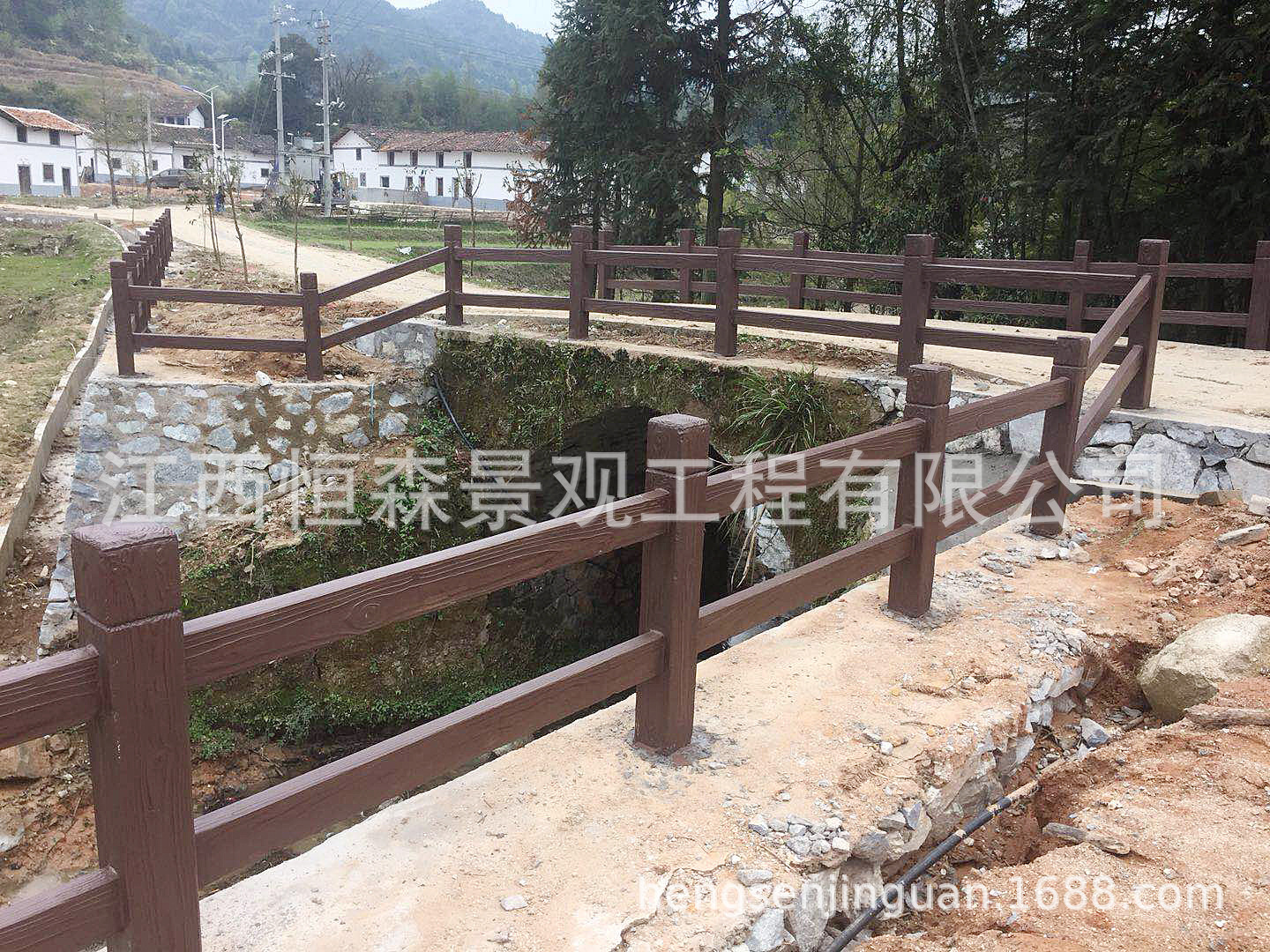 广东仿木栏杆大2D型 厂家直销水泥栏杆仿木护栏围栏 园林景观栏杆示例图5