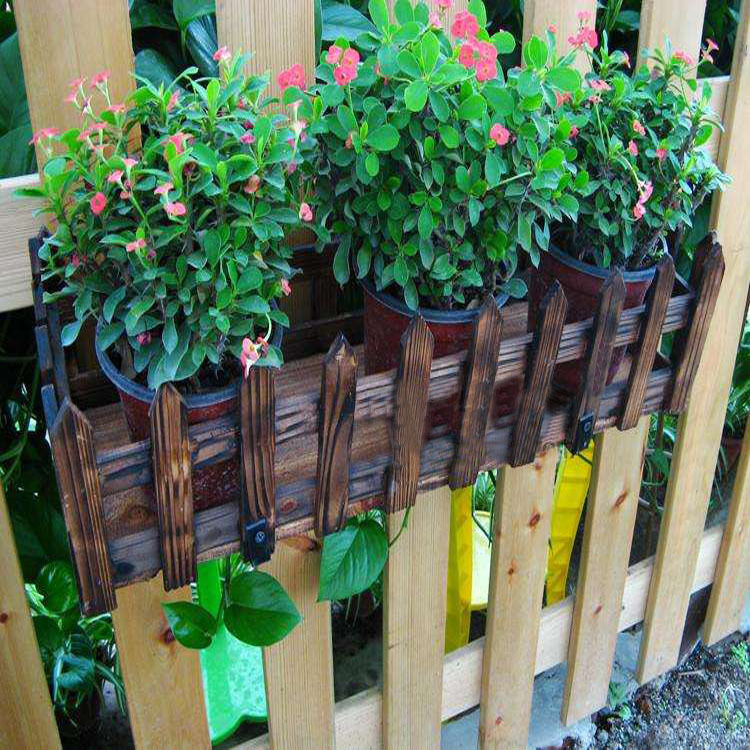 壁挂式花盆花箱木质 木质花盆花箱户外栅栏式花箱 种植槽示例图1