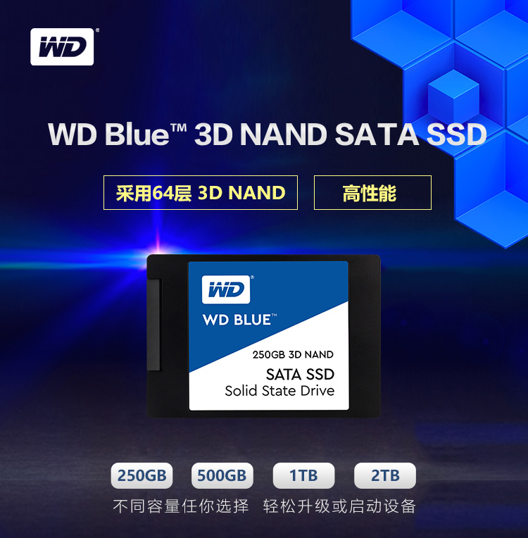 西部数据(WD) Blue系列-3D版 250G SSD固态...-京东