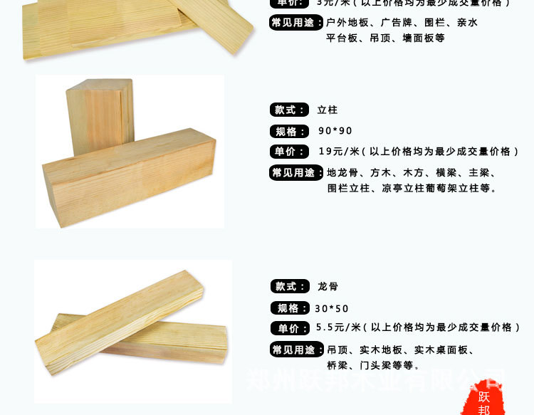 河南木材板材加工 户外防腐木材 实木木料 木板木方定制加工示例图11