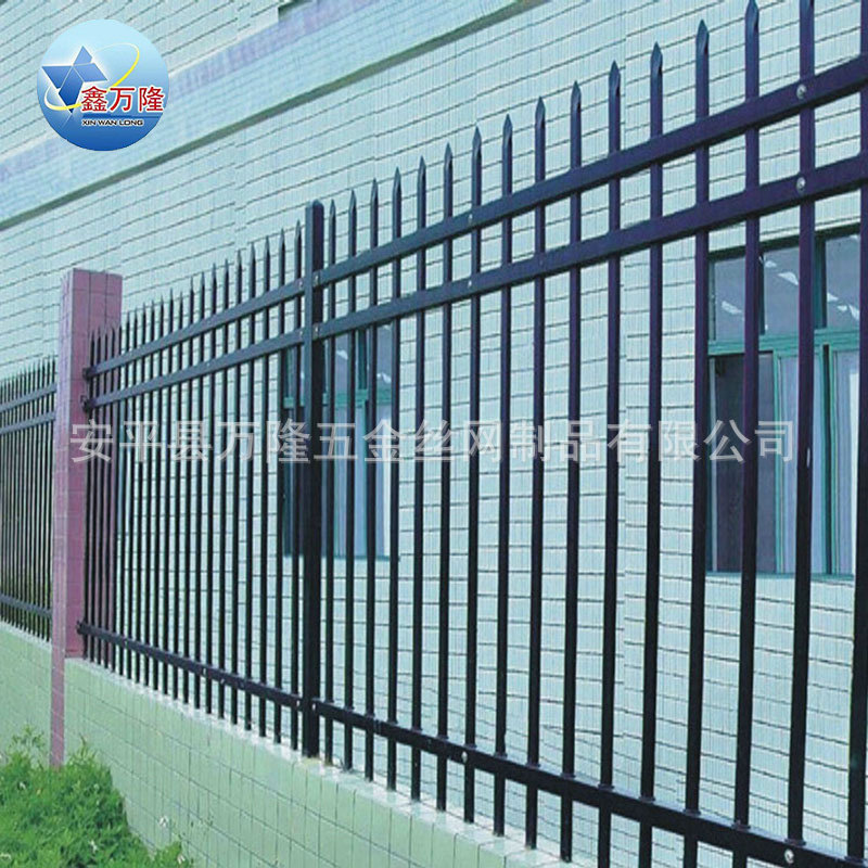 三横栏锌钢护栏 方钢围墙铁艺围栏 锌钢栅栏 围墙护栏示例图15