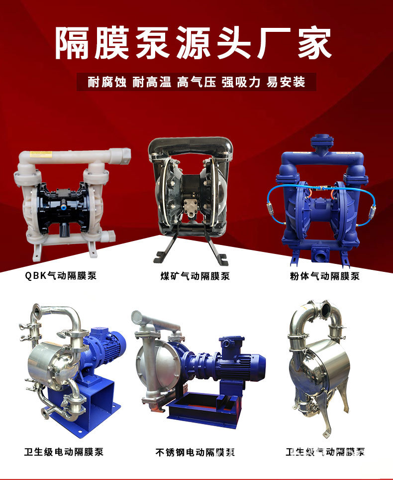 QBK-100SF46工程塑料气动隔膜泵 塑料气动双隔膜泵示例图1