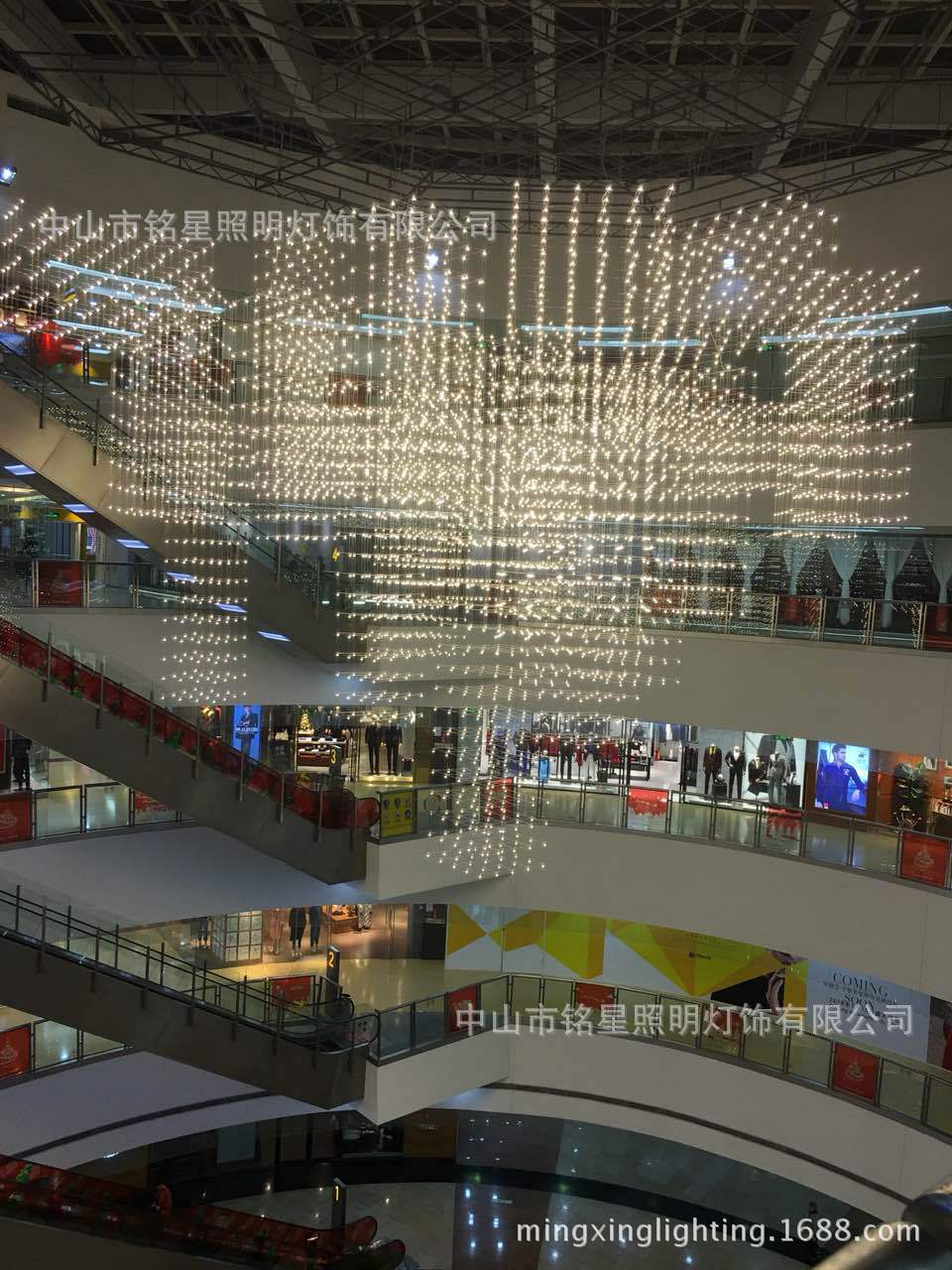 专业酒店大堂大型光立方吊灯厂家定制售楼部展厅LED光立方体灯具示例图25