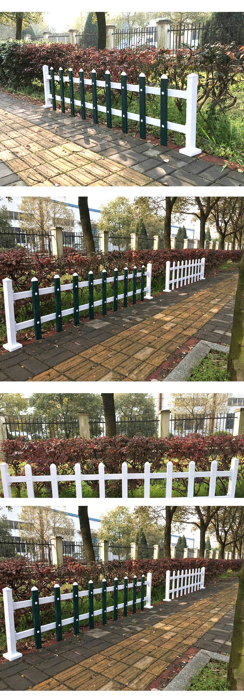 PVC塑钢草坪护栏 园林绿化带塑钢护栏花坛隔离围栏栅栏厂家批发示例图11
