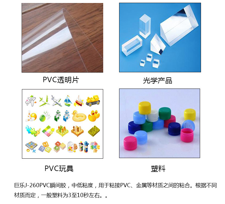 巨乐J-260PVC塑料专用快干胶粘PVC折盒透明片薄片强力瞬间胶水示例图8