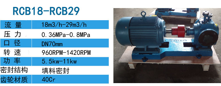 沥青泵接收泵用RCB-18/0.8保温齿轮泵用于山东创新炭材料有限公司示例图5