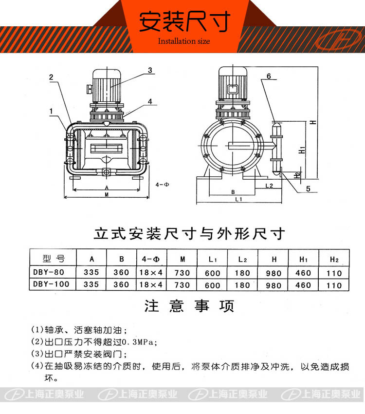 DBY-65型铸铁、铝合金、不锈钢电动隔膜泵 配丁晴膜片或四氟膜片示例图7