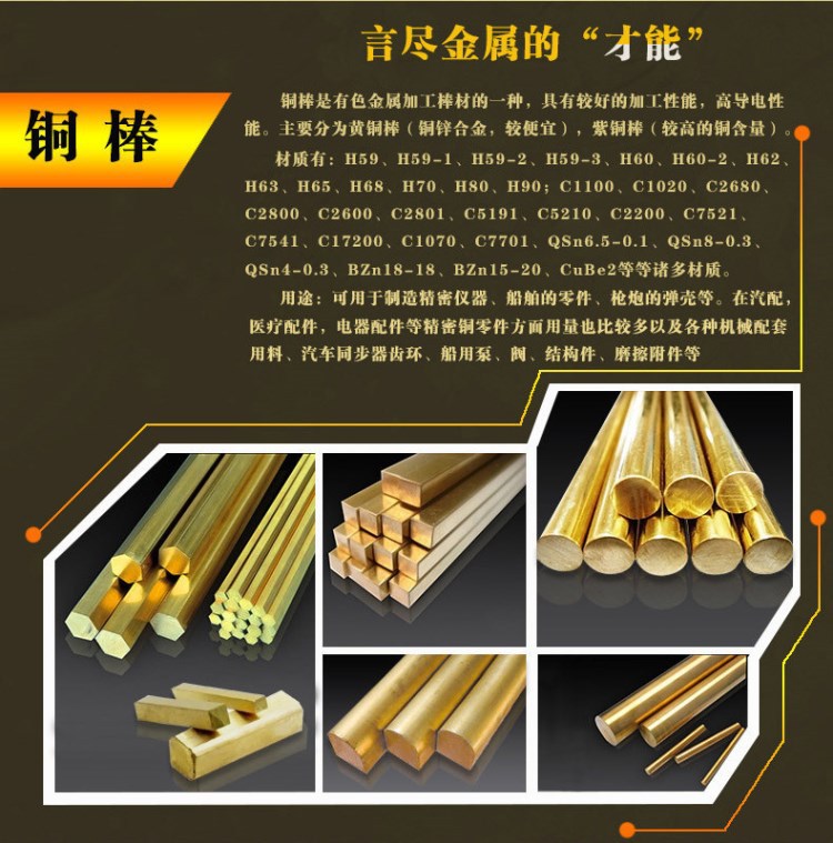 日本三菱C2700黄铜棒，光亮高精H96黄铜棒，进口C2740黄铜棒示例图2