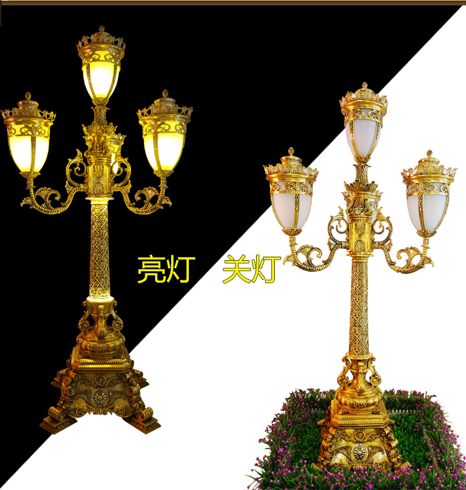 LED全铜庭院灯 欧式花园别墅景观铸铜庭院灯 高档户外防水全铜灯示例图13