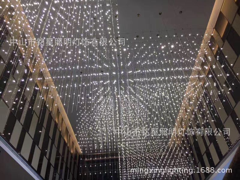 专业酒店大堂大型光立方吊灯厂家定制售楼部展厅LED光立方体灯具示例图37