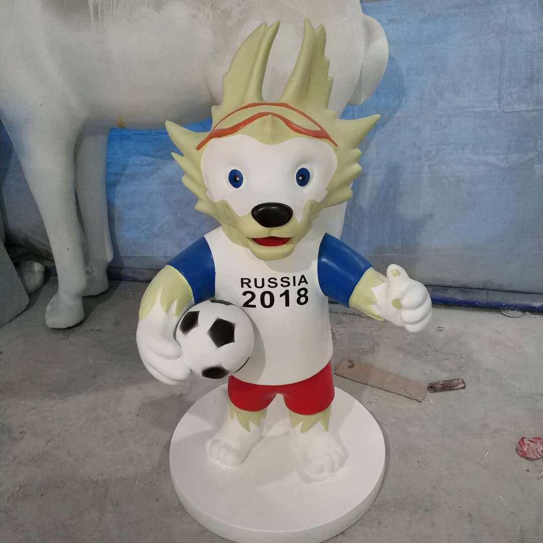 玻璃钢摆件定制俄罗斯世界杯吉祥物树脂雕塑定做卡通道具模型定制示例图4