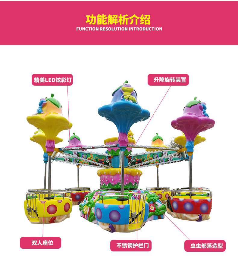 儿童游乐园设备新款豪华摇头转椅儿童转杯逍遥水母新款游乐设备示例图8