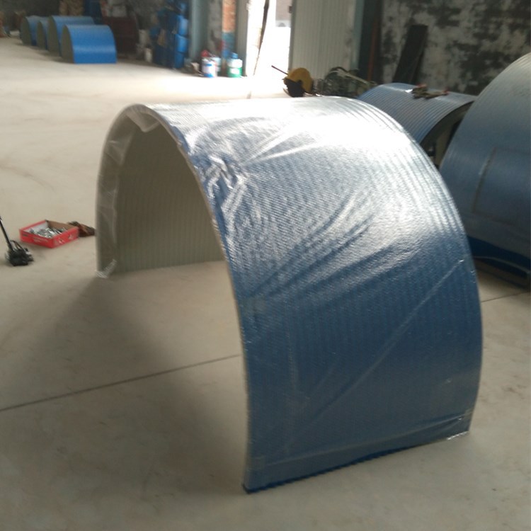 B1200蓝红白等彩钢 彩瓦皮带输送机 防护防雨罩   输送机防尘罩示例图3