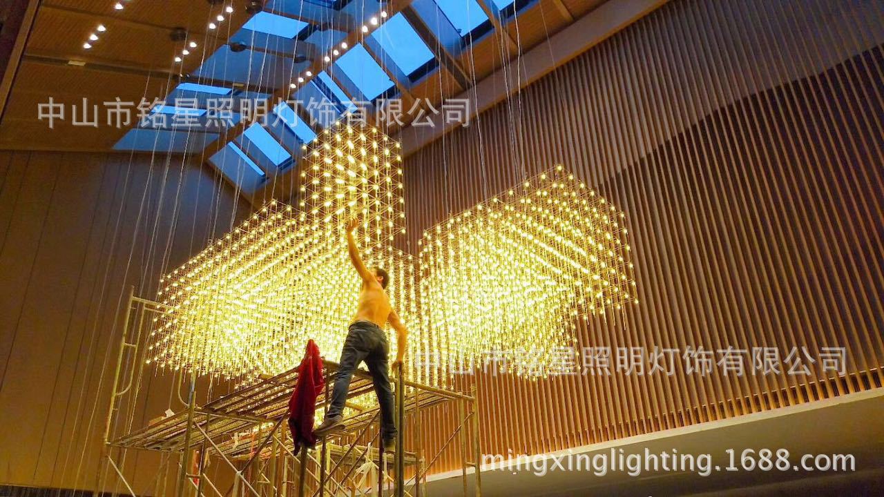 定制国外设计后现代家具展厅装饰灯LED不锈钢框架设计新款灯厂家示例图5