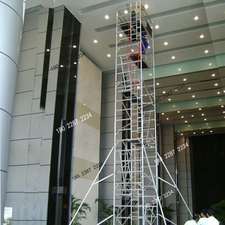 可搭建20米的铝合金脚手架 单双宽直爬梯铝合金架子灵活组装示例图14