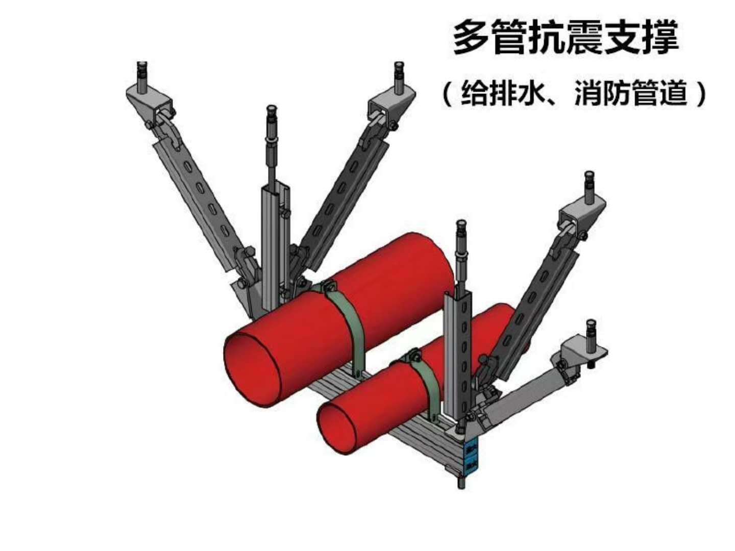 抗震支架 门型多管组合 侧向水管双向抗震支架  消防给排水专业示例图2
