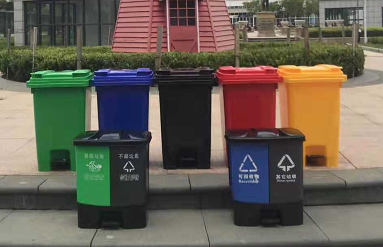 湖北厂家直供40/60L户外垃圾桶加厚脚踏带盖垃圾桶塑料分类垃圾桶示例图22