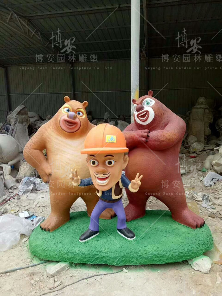 熊出没系列熊大熊二光头强动画人物摆件商场幼儿园儿童乐园装饰示例图8