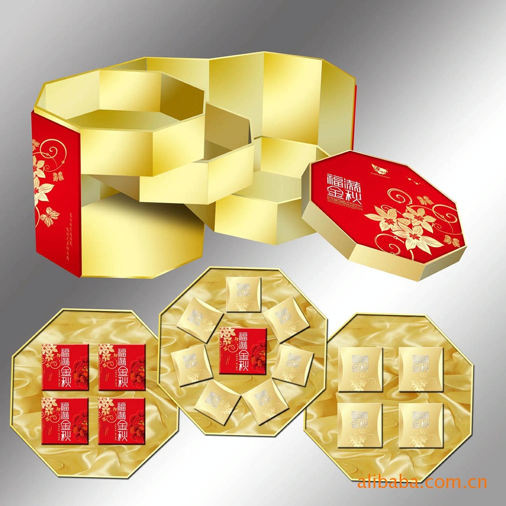 花开富贵时尚月饼礼品盒 南京专业生产包装盒 月饼礼盒加工定制示例图4