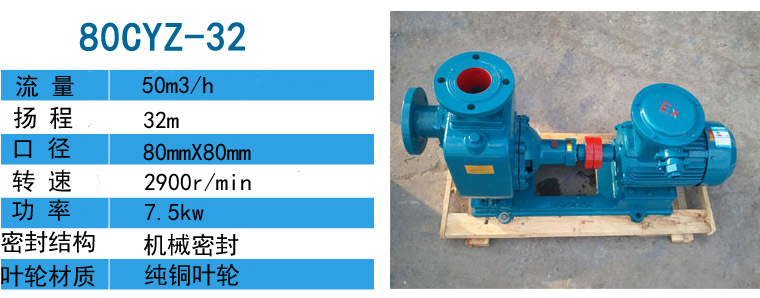 输送燃油泵200CYZ-65自吸油泵配90kw-4电机铜业轮口径200示例图2