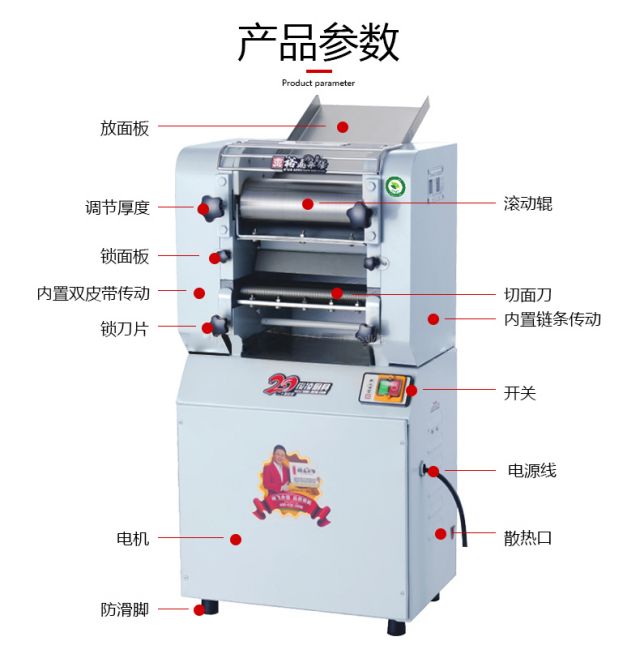 郑州永强压面机 商用不锈钢电全自动YQ12.5/Y25/Y30揉面切面机制面条机示例图7