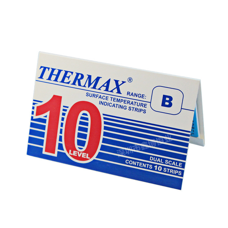 现货热卖 77-127℃ 10格B英国THERMAX感温贴片 英国TMC温度测试纸示例图1