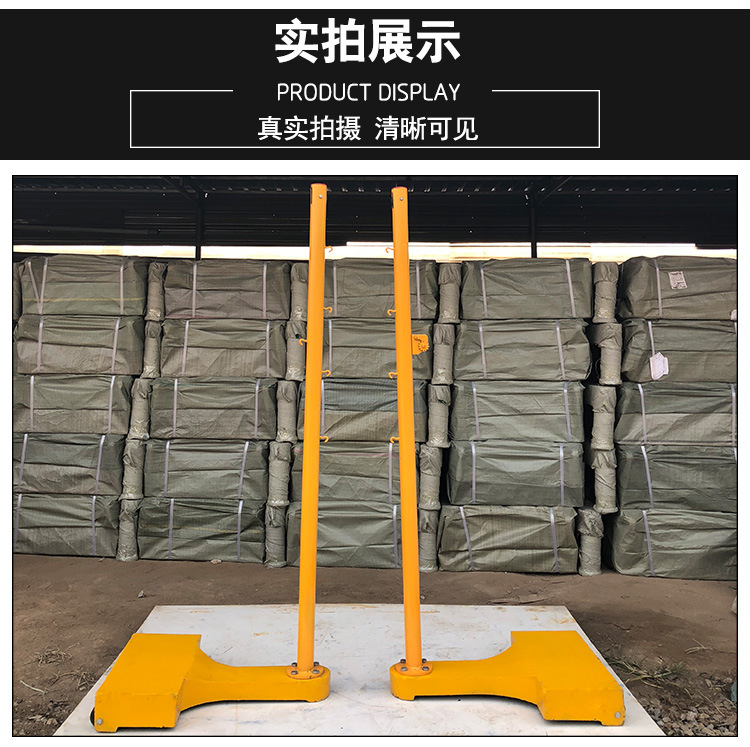 产地货源全铸铁羽毛球柱 可移动升降调节羽毛球网架加工定制示例图5