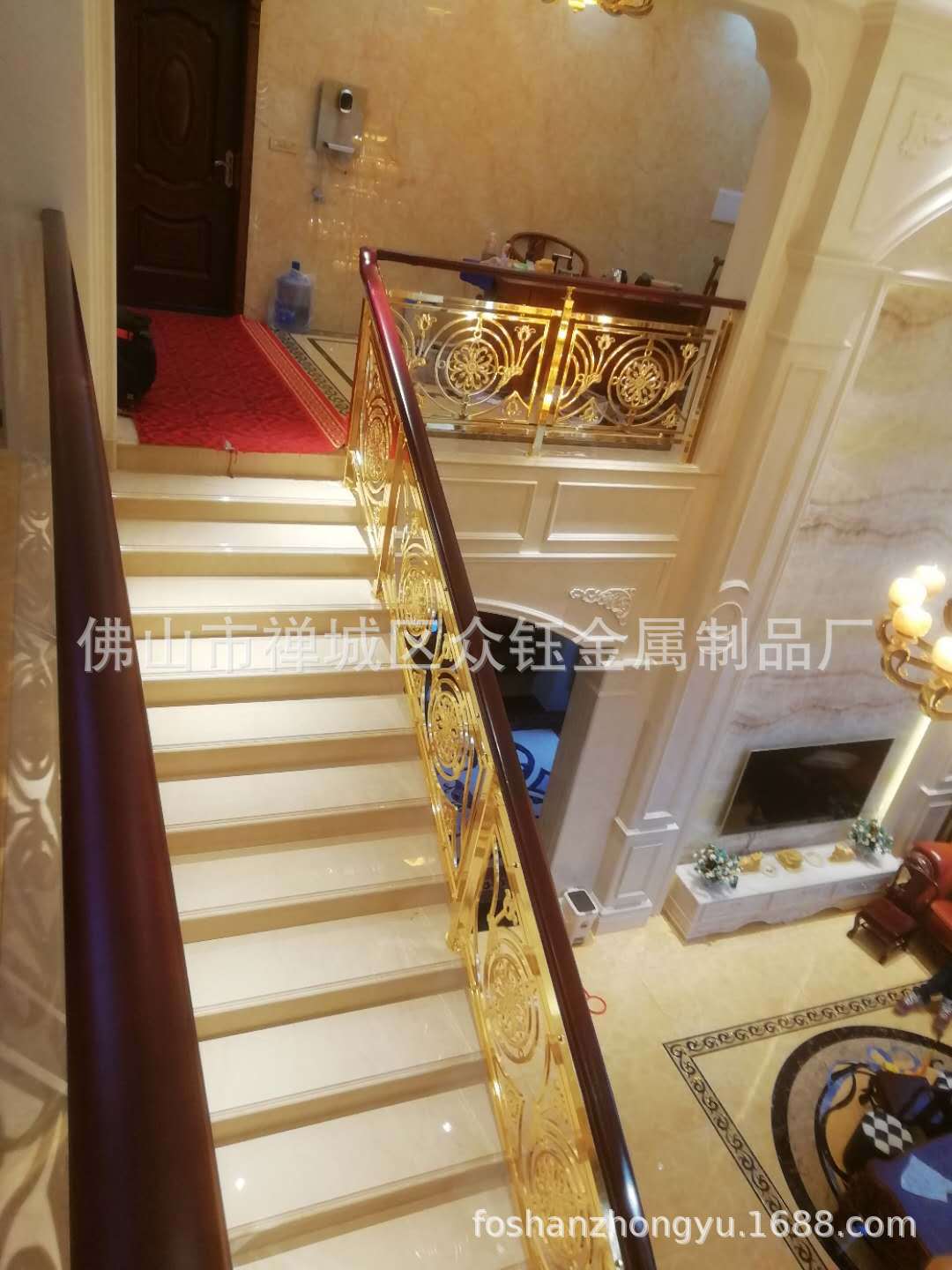 厂家直销 欧式别墅铝板雕花K金护栏 豪华案例示例图12