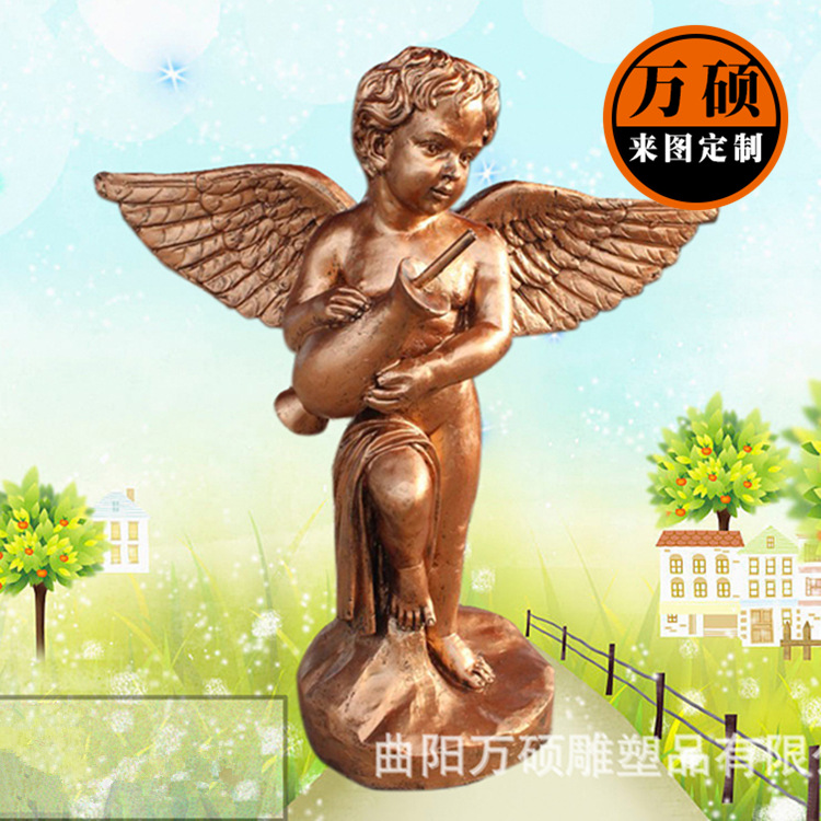 小天使雕塑 门口摆件欧式人物雕塑 欧式酒店花园装饰示例图7