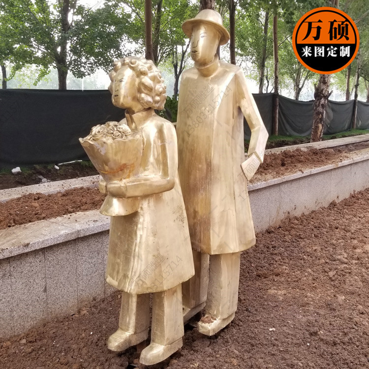 铸铜黄铜人物动物雕塑定做厂家 地产小区户外景观雕塑装饰摆件示例图10