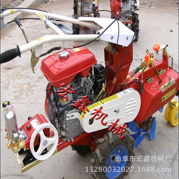 柴油动力田园开沟施肥机 电启动柴油动力拖拉机 大棚种植开沟机示例图3