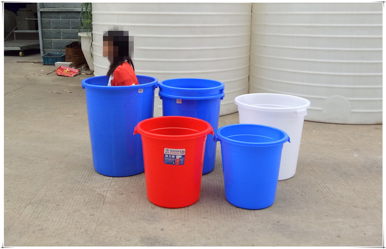 家用120L塑料水桶大号带盖白色泡澡装米食品级储水桶160L垃圾桶示例图25
