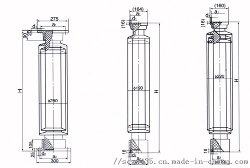 ZSW-10-35-110KV瓷瓶棒型支柱绝缘子示例图4