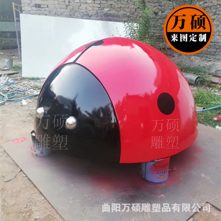 金属不锈钢瓢虫雕塑 公园广场小区户外小动物雕塑摆件 美陈装饰示例图2