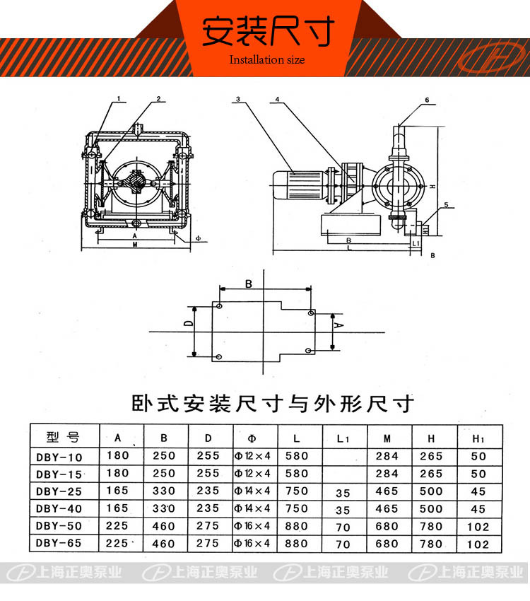 上奥牌】DBY-25L型铝合金电动隔膜泵 隔膜泵配丁晴膜片/四氟膜片示例图9