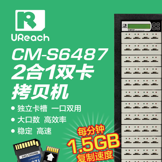 佑华CM-S6487拷贝机 一拖47多口拷贝 可加密SD卡 位对位拷贝示例图1