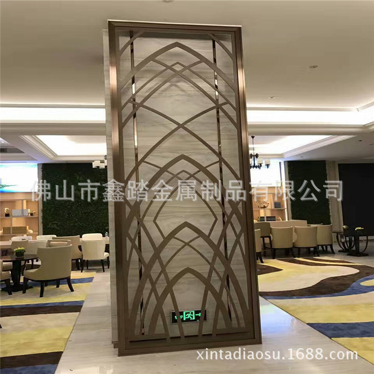 天津酒店装饰仿铜不锈钢花格厂家示例图7