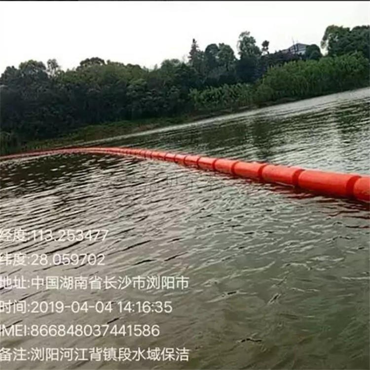 FT3001000护城河道拦污浮筒 柏泰塑料拦污浮体价格