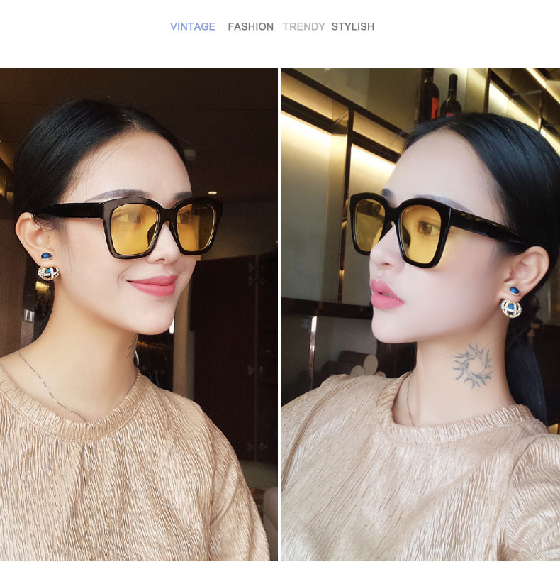韩国林小宅网红喜哥同款眼镜半透明海洋片情侣大方框遮脸太阳镜示例图3