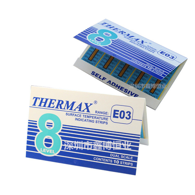 温度试纸 英国THERMAX原装测温贴片8格E03 204-260度温度热敏试纸