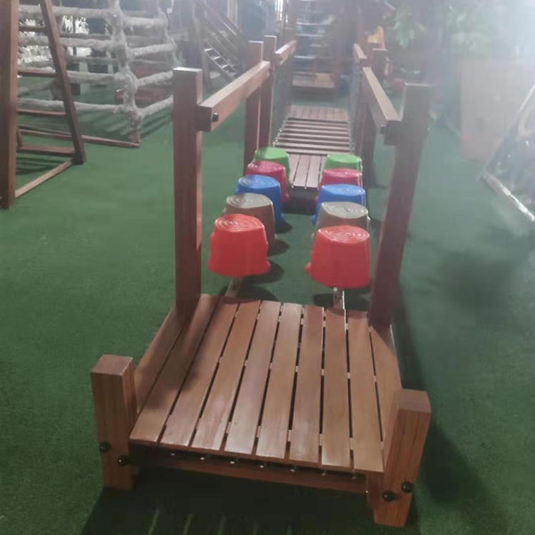 智创 ZC-1 木质平衡训练组合 儿童户外拓展荡桥平衡木训练器材 木质荡桥图片