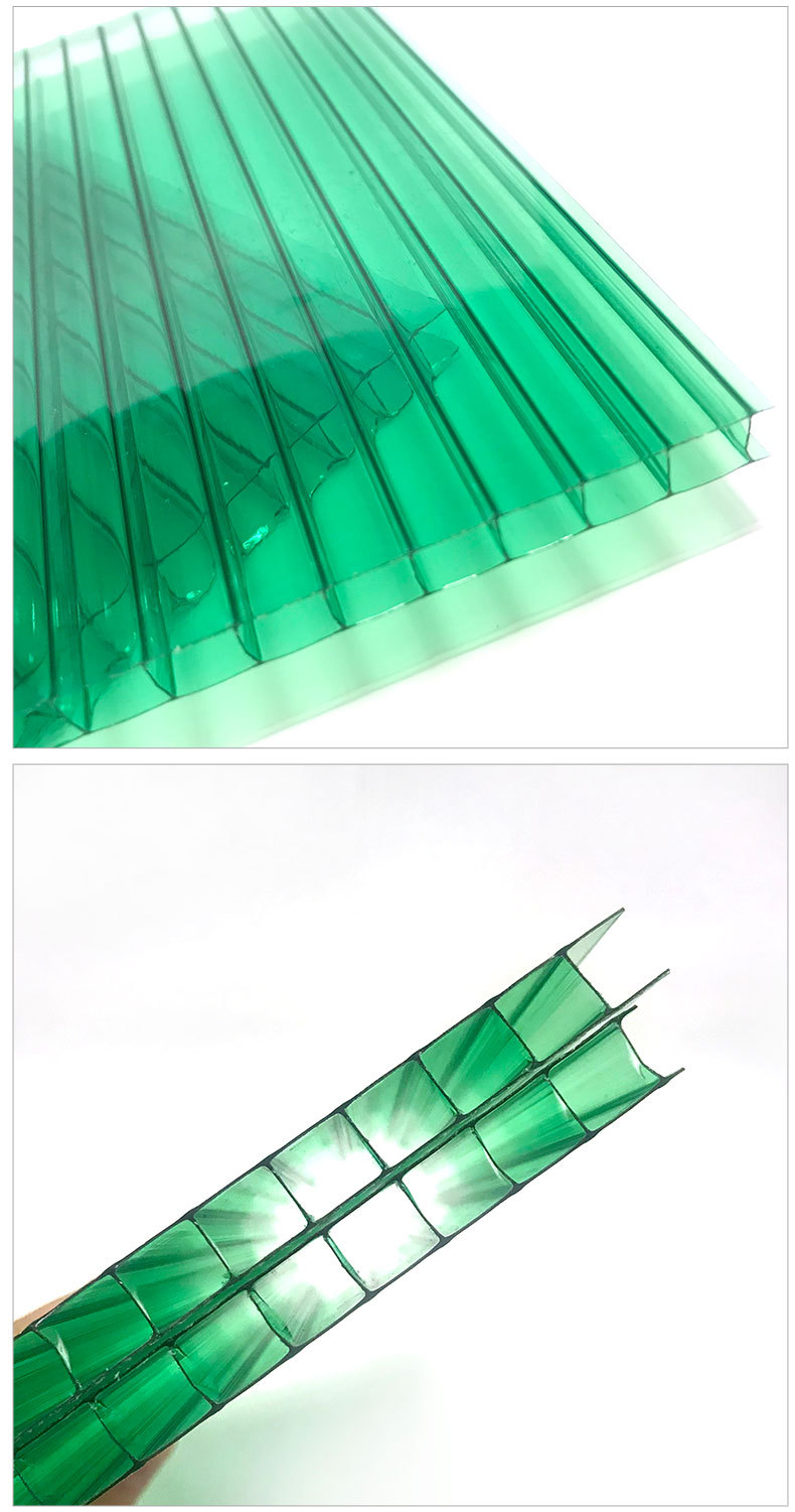 PC中空阳光板雨棚板阳光房屋面聚碳酸酯阳光板PC透明蜂窝板示例图14