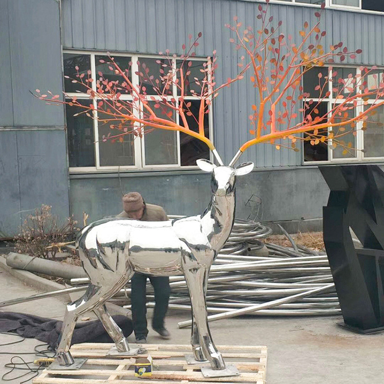 唐韵园林 不锈钢鹿雕 园林鹿雕塑制作 供应定做