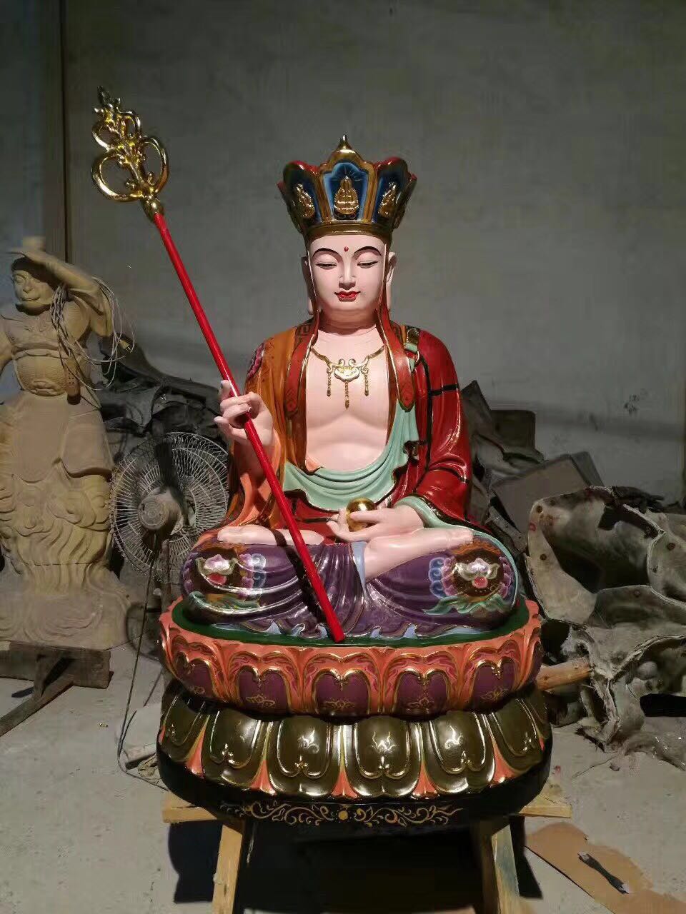 佛像 佛像铸造厂家直销寺庙地藏王菩萨佛像 带背光地藏王佛像 地藏王殿供奉地藏王菩萨