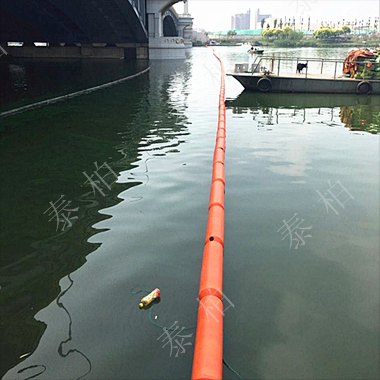 湖北河道环境整治水面拦漂排浮体规格 河道自浮拦河网浮筒