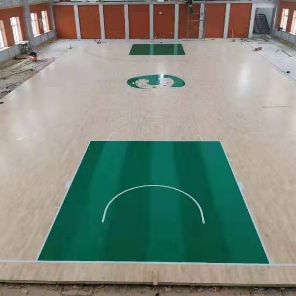 室内运动木地板广东厂家比赛型网球体育场强化地板施工双鑫生产厂家图片