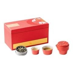 红素茶具礼盒搭配茶叶 陶瓷茶具加白茶 100套起订不单独零售