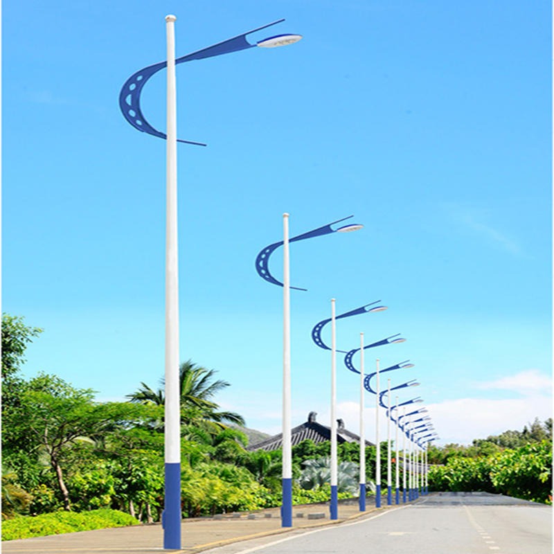 广西桂林贺州防城港8米LED道路照明灯路灯 镀锌材料路灯杆柱子